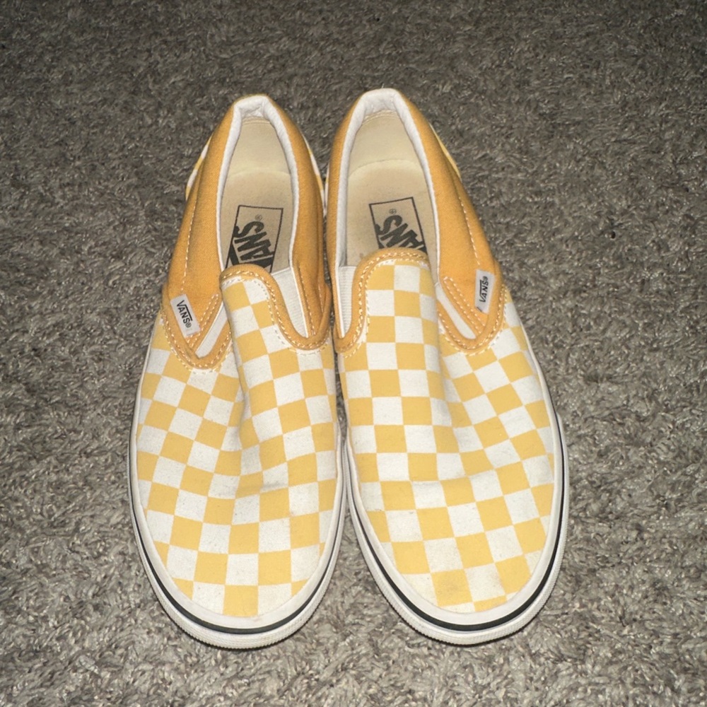 Vans Women’s Yellow Checkered Slip-On Shoes